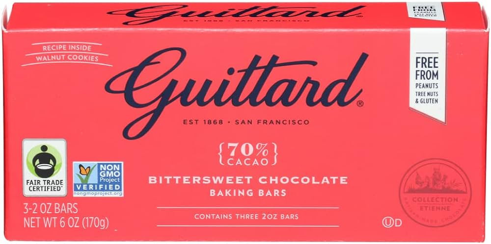 Guittard, Bar Chocolate Baking Bittersweet, 2 Ounce, 3 Pack | Amazon (US)