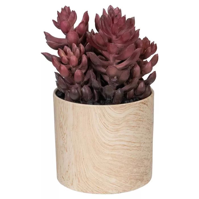 Northlight 7" Purple Artificial Succulent in Faux Wood Pot | Target