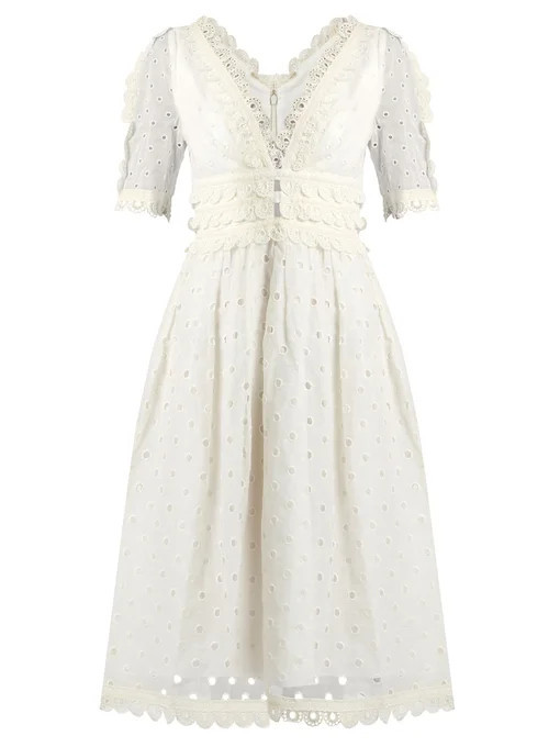 Winsome Tea broderie-anglaise cotton midi dress | Zimmermann | Matches (US)