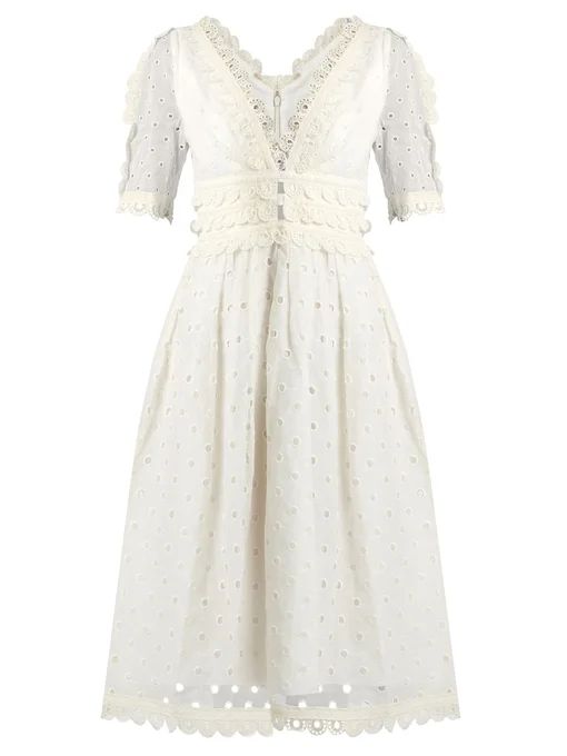 Winsome Tea broderie-anglaise cotton midi dress | Zimmermann | Matches (US)