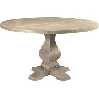 Cimarron 54-In. Mango Wood Round Pedestal Dining Table with Washed Wood Rustic Finish | The Home Depot