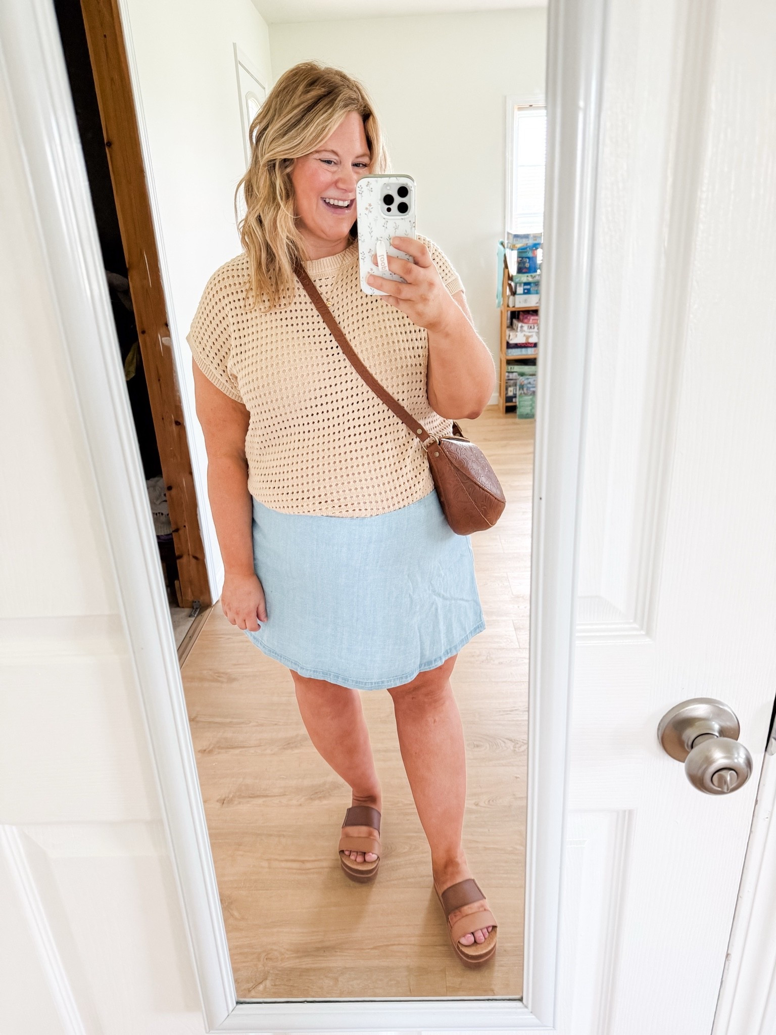 Church outfit - Wearing a large in my sweater tee and an XXL in my skort (sized up for the bump).

#LTKootd #LTKMidsize #LTKBump