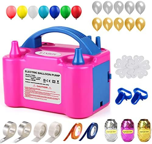 147 Pcs Balloon Pump KINBON Electric Portable Dual Nozzle Electric air Balloon Blower Pump, Elect... | Amazon (US)