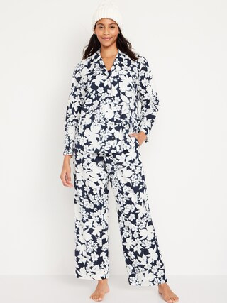 Oversized Printed Poplin Pajama Set for Women | Old Navy (CA)