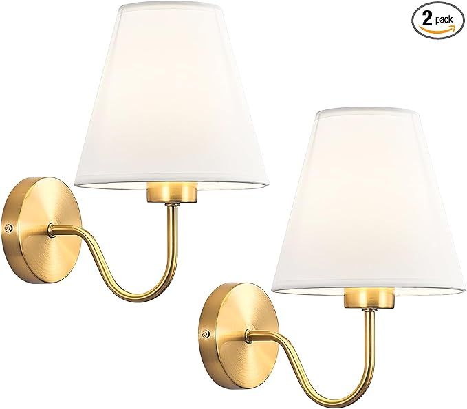 Adust Antique Brass Wall Sconces Lighting Fixture, E26 Industrial Vintage Gold Wall Light Set of ... | Amazon (US)