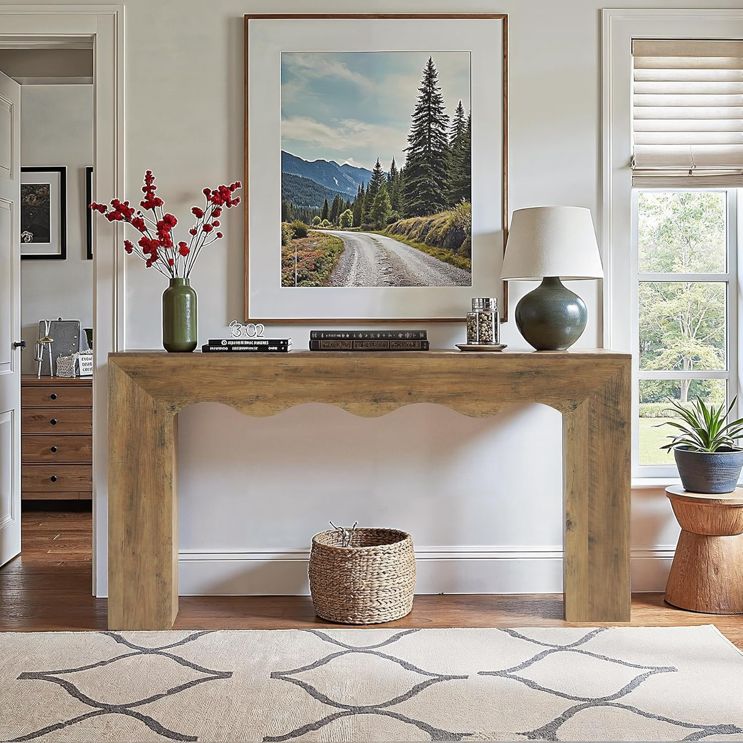 Tribesigns 63" Farmhouse Console Table, Wooden Couch Table Behind Sofa with Storage, Long Entrywa... | Amazon (US)