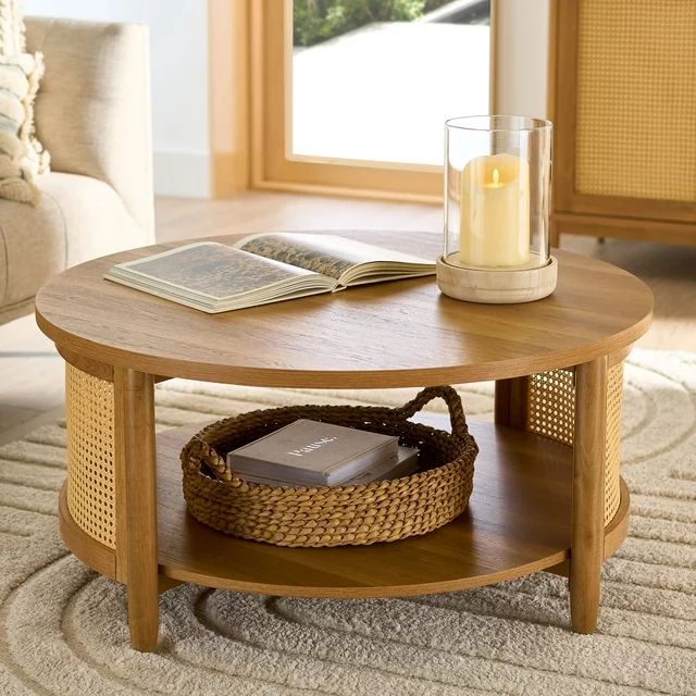 Better Homes & Gardens Springwood Caning Coffee Table, Light Honey Finish | Walmart (US)