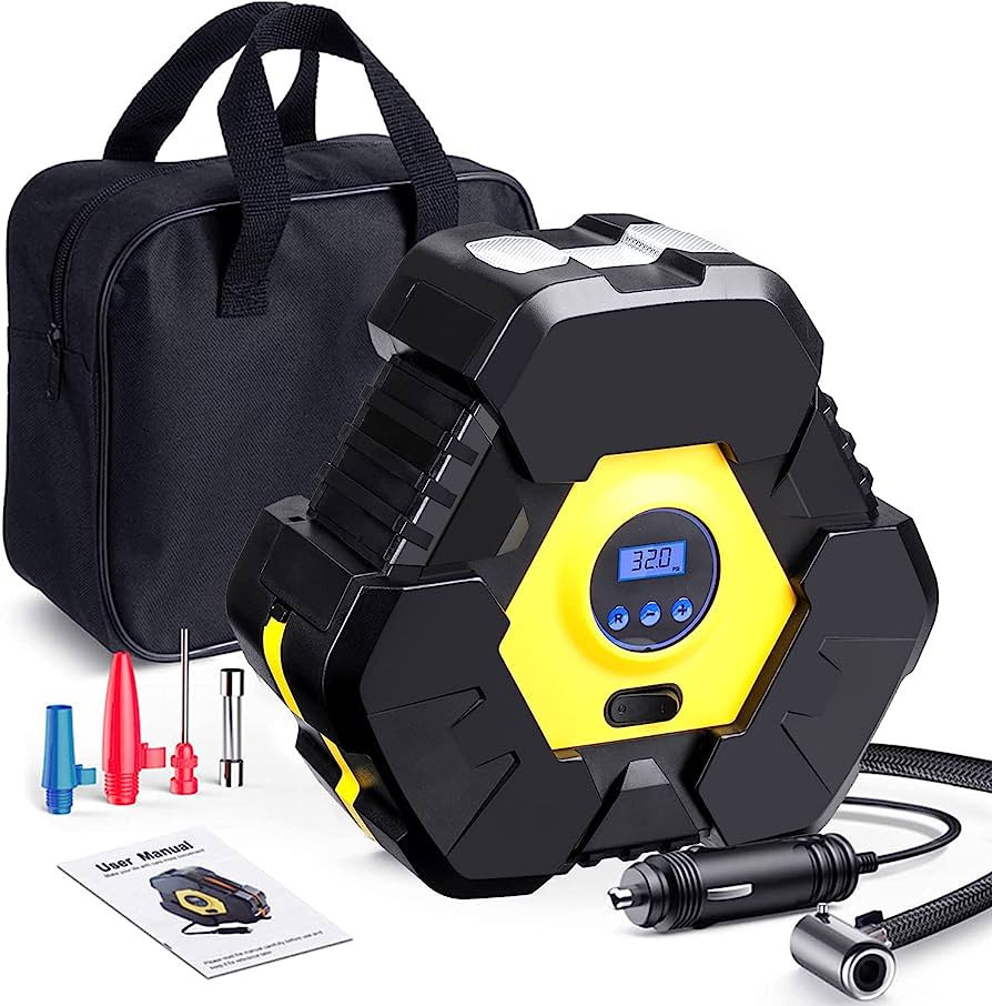 Air Compressor Tire Inflator, Portable Air Compressor for Car Tires, 12V Air Compressor with Emer... | Amazon (US)
