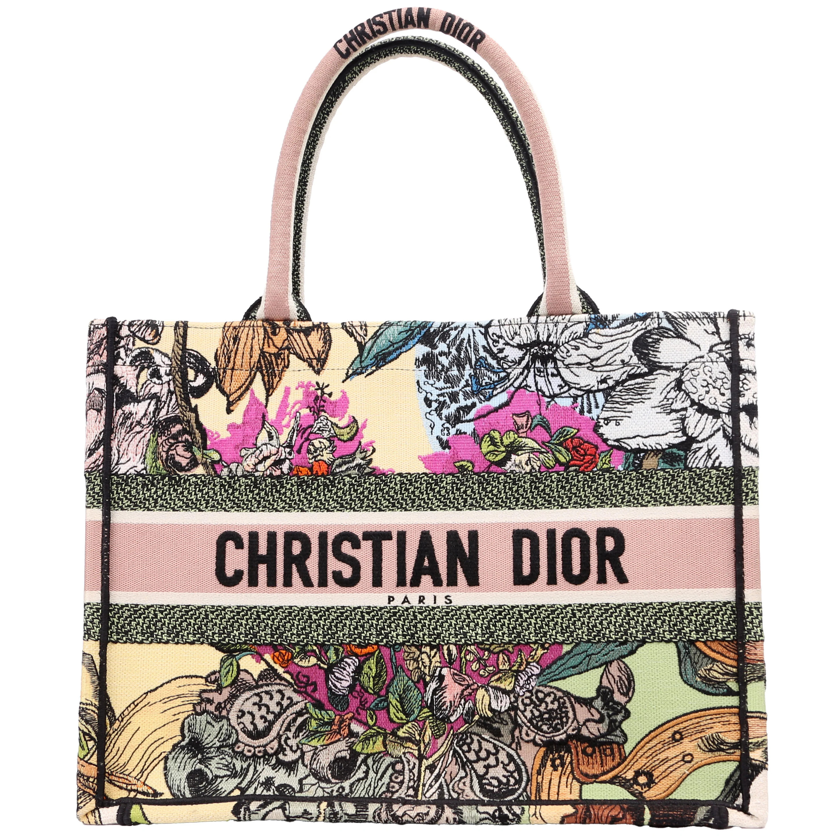 Book Tote Medium Ebroidered Coeur En Fleurs Medium | Keeks Designer Handbags