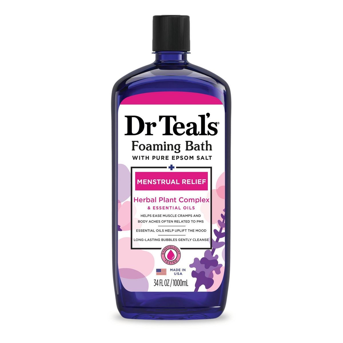 Dr Teal's Menstrual Relief Lavender Foaming Bubble Bath - 34 fl oz | Target