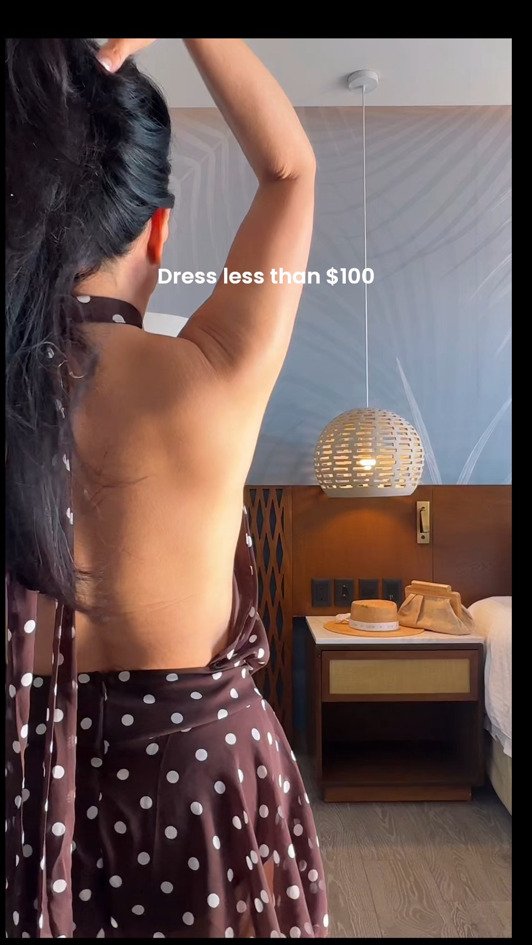 Polka dots mini dress less than $100 #luxeforless #ootd #vacationdress
