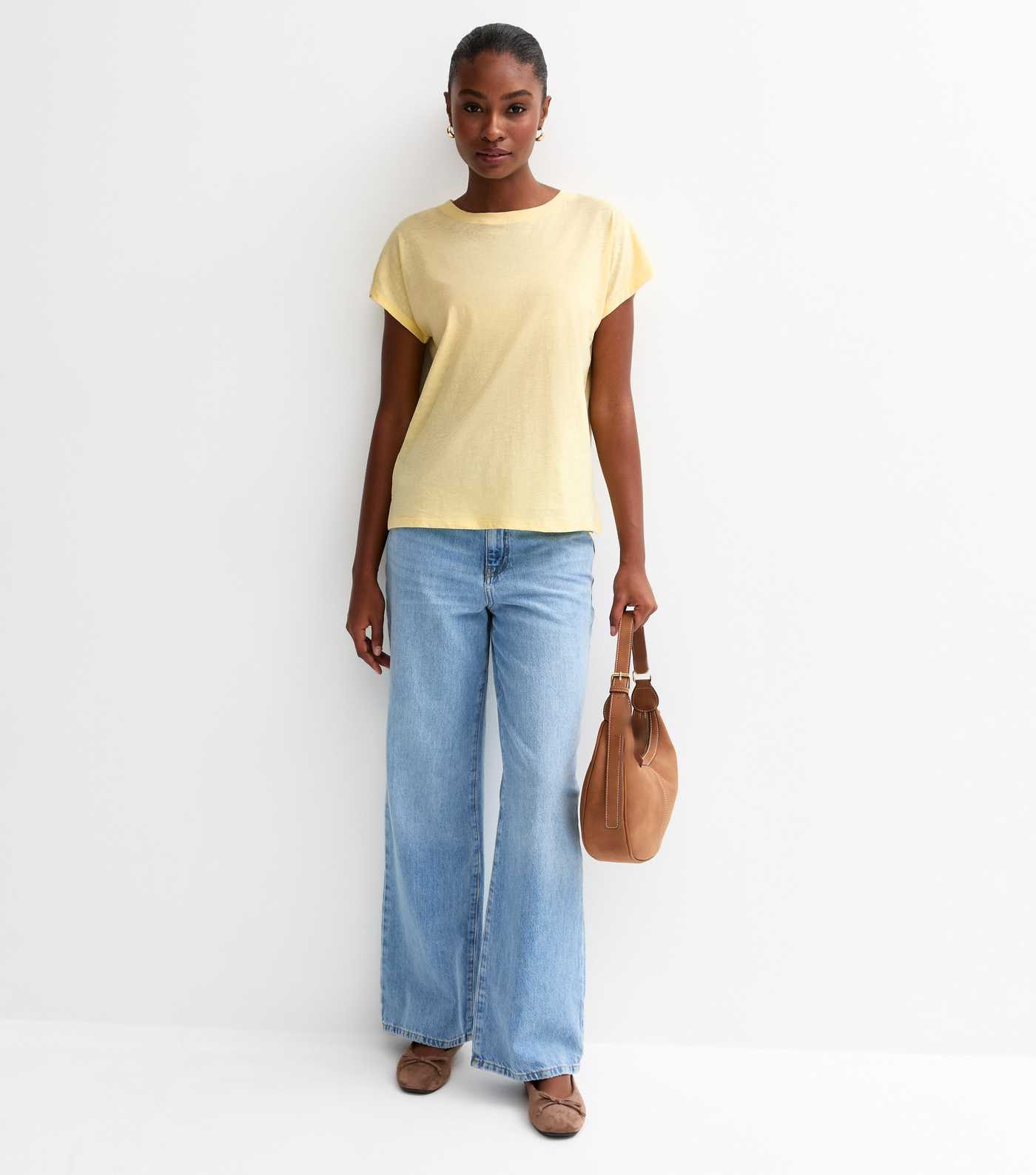 Yellow Grown On Sleeve T-Shirt | New Look | New Look (UK)