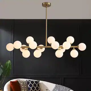 SILJOY 16-Light Brass Globe Sputnik Chandelier SHLP084 - The Home Depot | The Home Depot