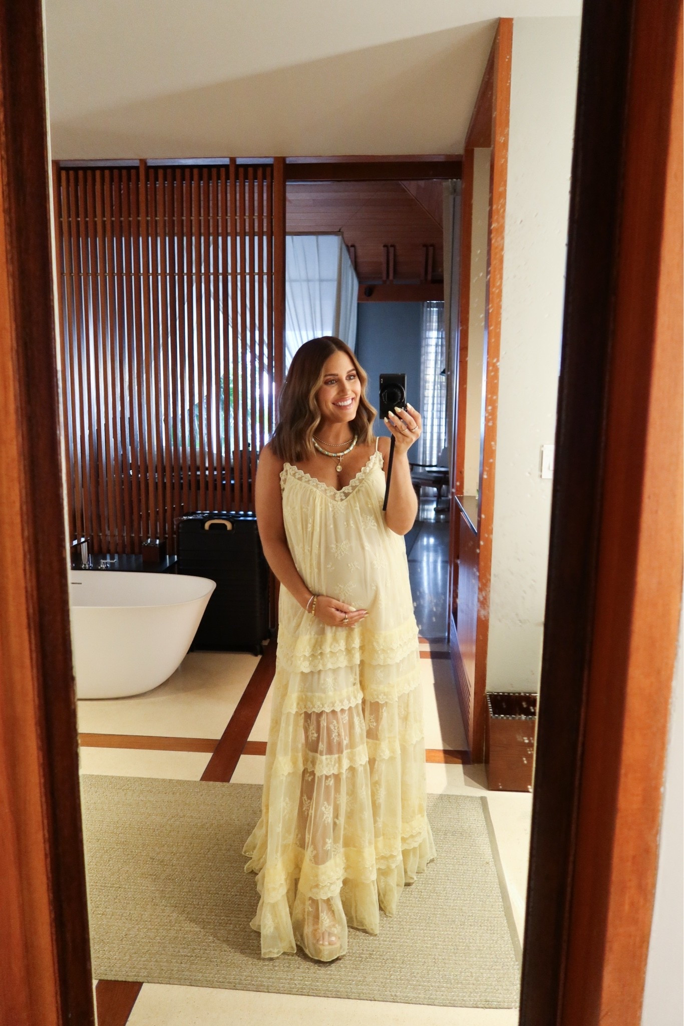 Baby moon night one 🌙 Currently 31 weeks pregnant & wearing an xs in this stunning dress! Such a pretty statement dress if you have any events, baby showers, etc- linking the bra I wore with it as well! 

Baby moon || resort wear || pregnancy || bump friendly || statement dresses || baby shower dress || bump friendly dresses

#LTKootd #LTKTravel #LTKBump