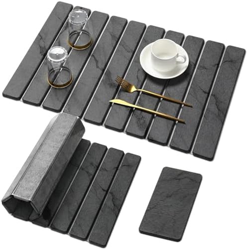 Large Stone Dish Drying Mat for Kitchen Counter,2 PCS Quick Dry Stone Dishes Mats,Foldable Water ... | Amazon (US)