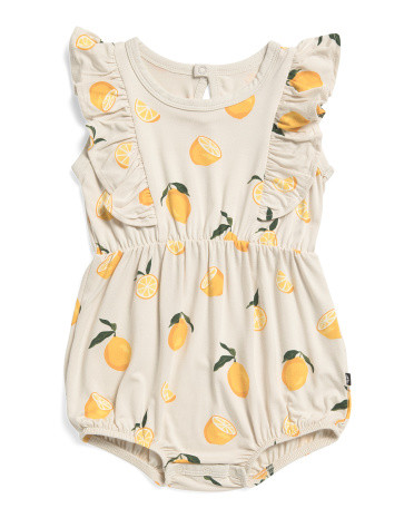 Infant Girls Lemon Bubble Romper | TJ Maxx