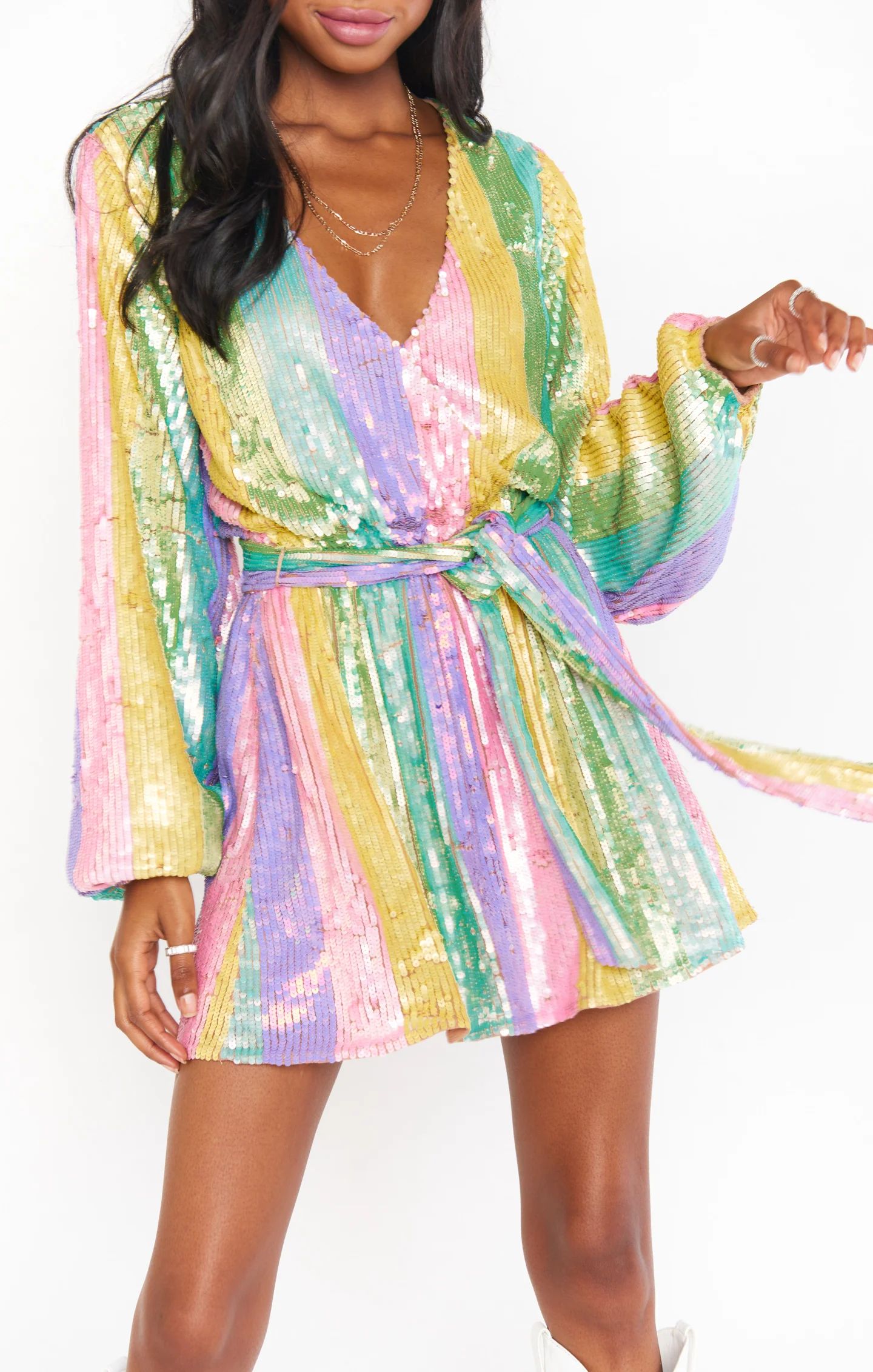 Wear Me Out Dress ~ Rainbow Stripe Sequins | Show Me Your Mumu