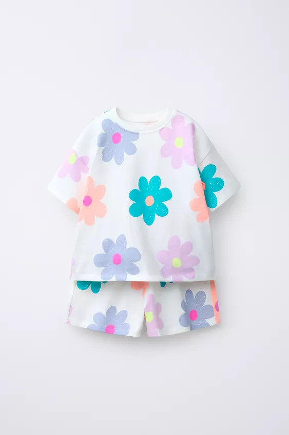 FLORAL T-SHIRT AND BERMUDA SET | Zara US