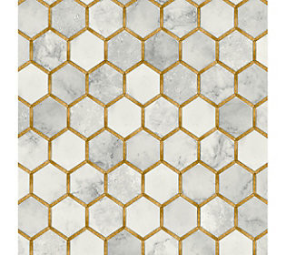 NextWall Inlay Hexagon Peel and Stick Wallpaper Roll | QVC