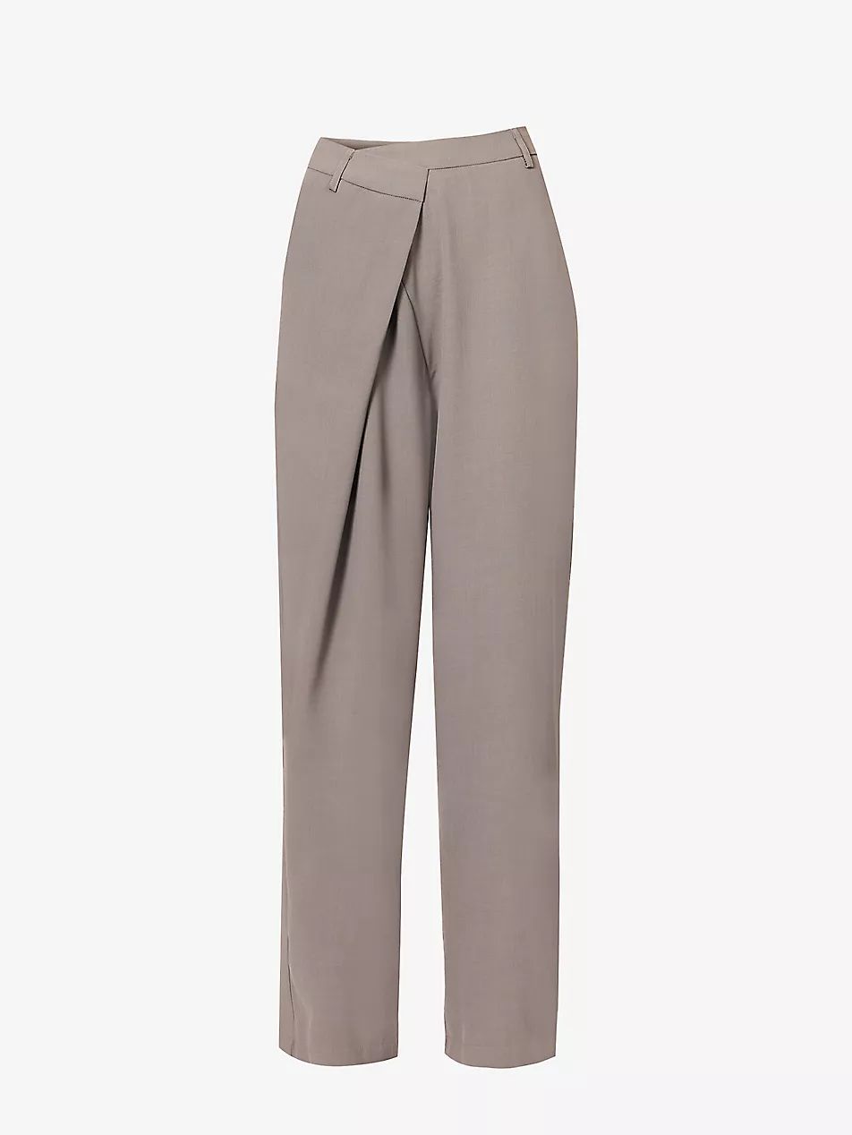 BAYSE Colbie asymmetric wide-leg mid-rise woven trousers | Selfridges