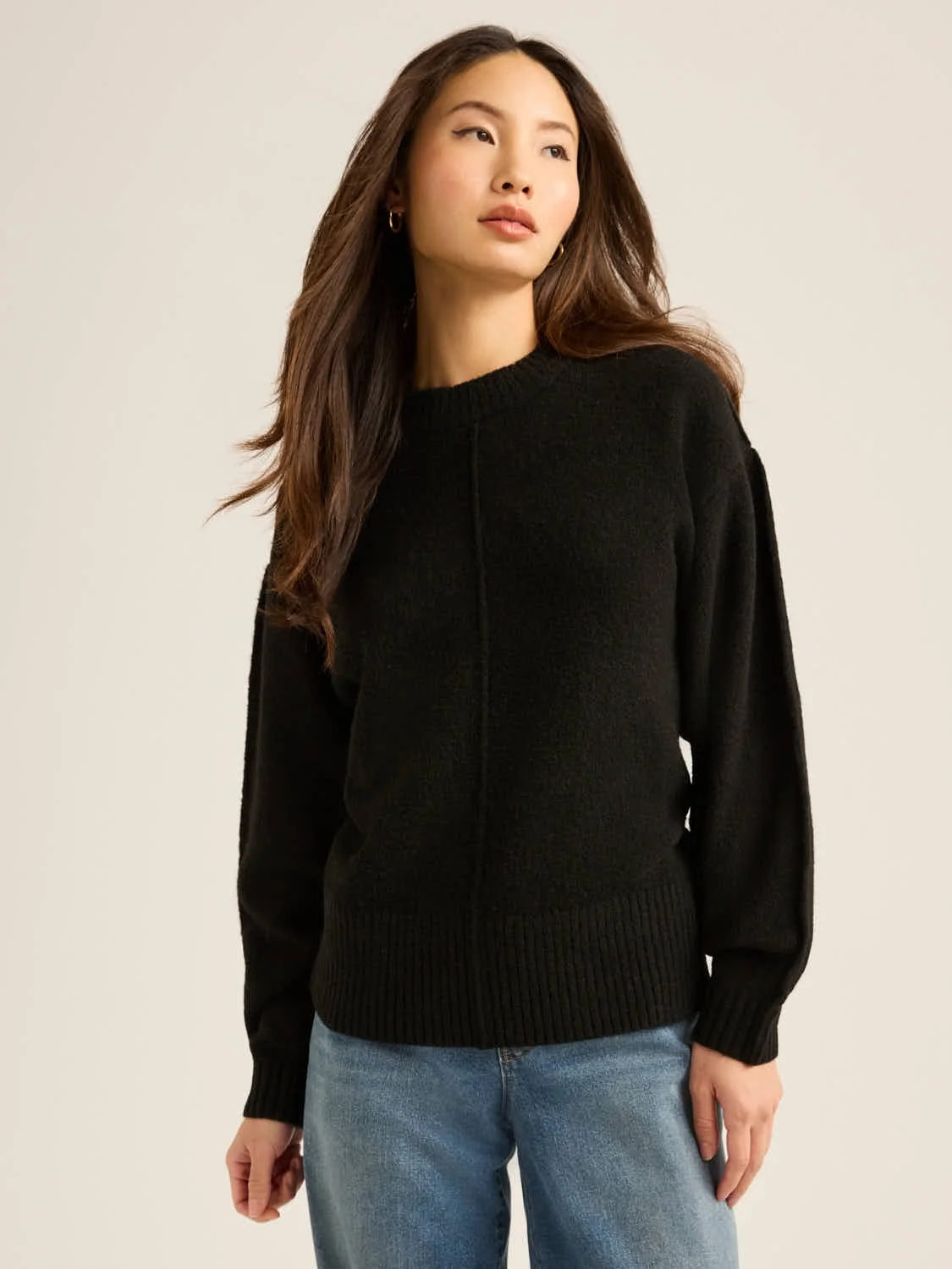 Scoop Women’s & Women's Plus Reverse Seam Crewneck Sweater, Lightweight, Sizes XS-4X | Walmart (US)