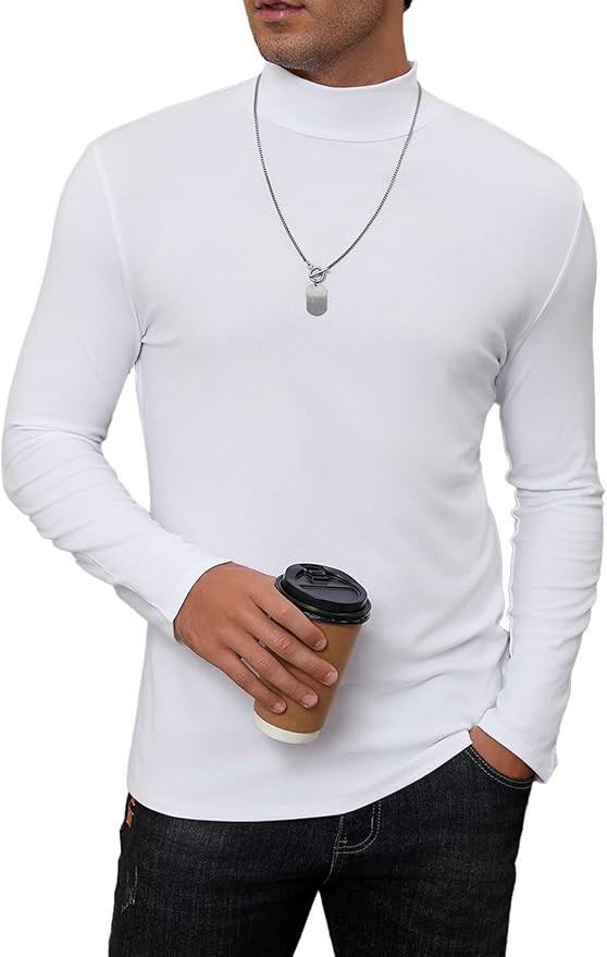 Herren Langarmshirt Rollkragenpullover Bequemer T-Shirt Winter Thermo Unterhemd Oberteil Warm Top... | Amazon (DE)