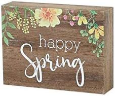 Collins Painting Mini Floral Wood Grain Block Sign (Happy Spring) | Amazon (US)