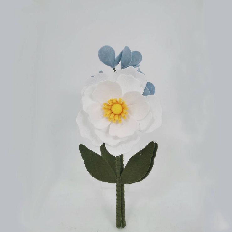 1ct Felt flower decor White/Yellow - Spritz™ | Target