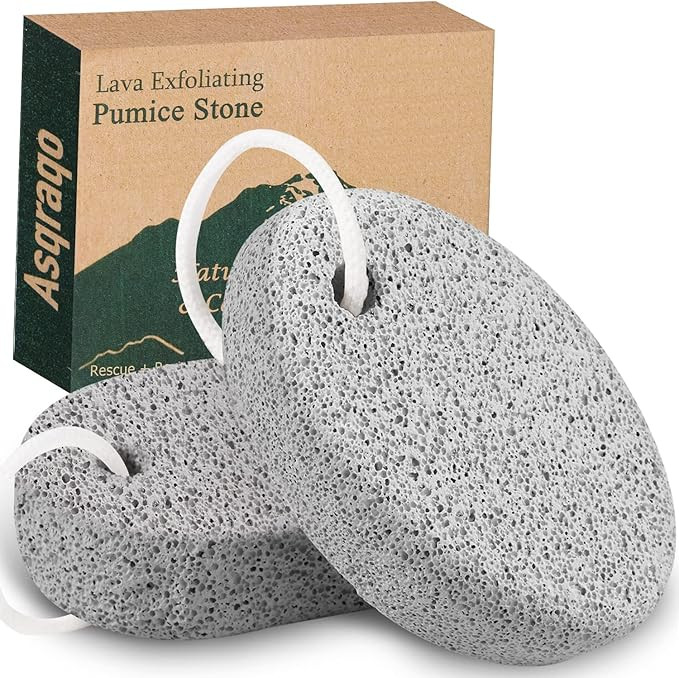 2PCS Natural Pumice Stone, Asqraqo Lava Pedicure Tools Hard Skin Callus Remover for Feet and Hand... | Amazon (US)