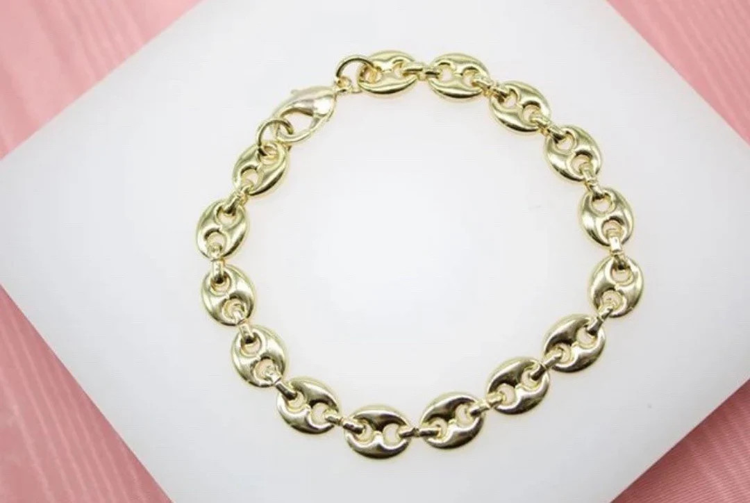 Puff Mariner link bracelet. 18K gold filled | Etsy (US)