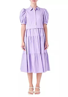 Poplin Collar Button Up Dress | Belk