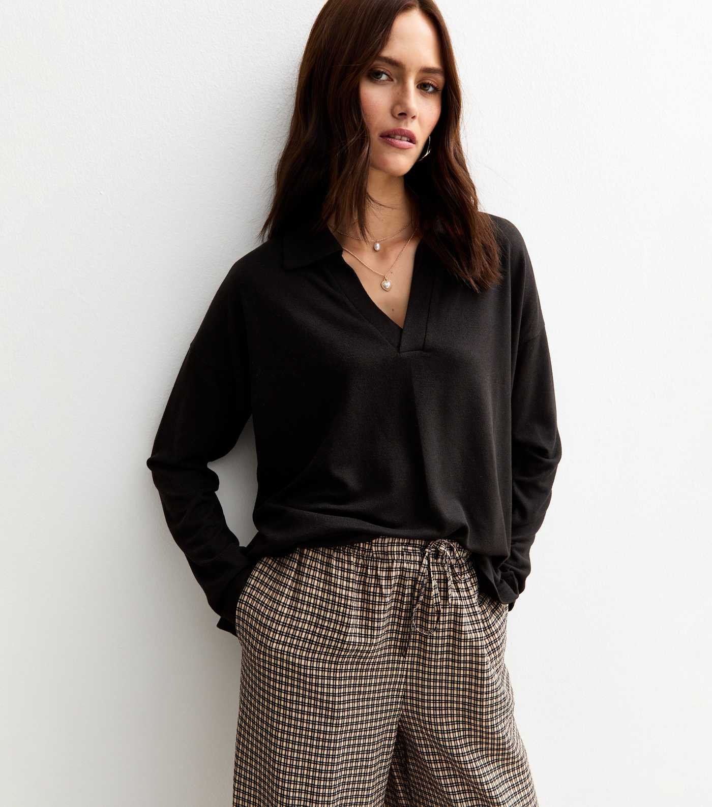 Black Soft Touch Rugby Polo Top | New Look | New Look (UK)