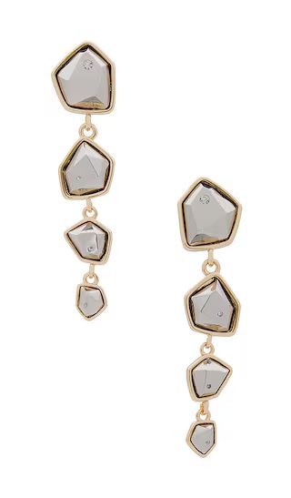 Faceted Mixed Metal Drop Earrings in Silver | Revolve Clothing (Global)