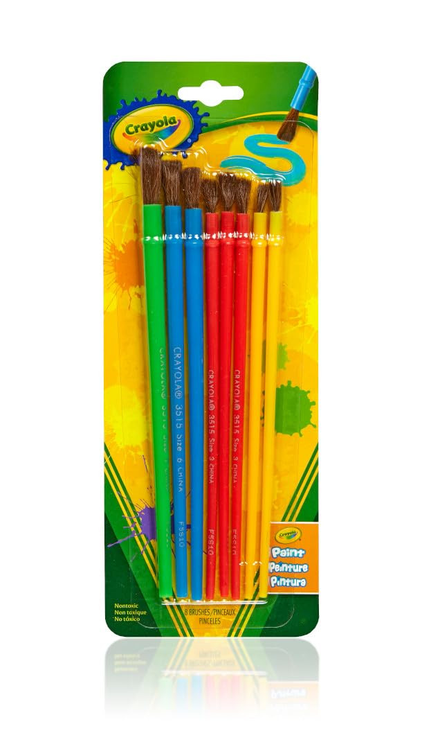 Crayola Kids Paint Brush Set (8ct), Painting Supplies for Kids, Assorted Sizes, Kids Arts & Craft... | Amazon (US)
