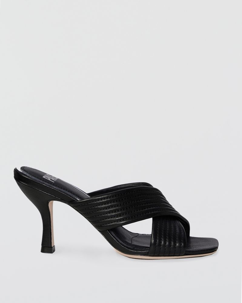 Leigh Heel - Black Leather | Paige