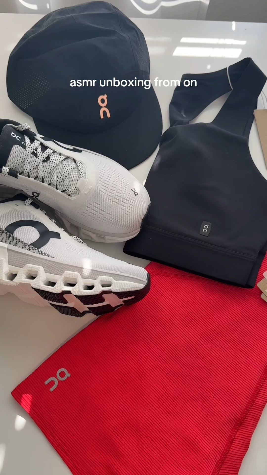 new marathon training shoes, running shorts, bra and hat! 

#LTKActive