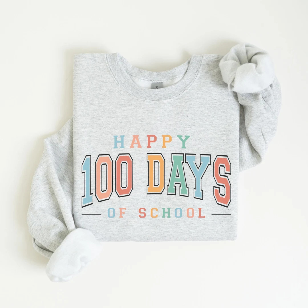 Happy 100 Days of School Sweatshirt, 100th Day of School Celebration Sweater, School 100 Days Bri... | Etsy (US)