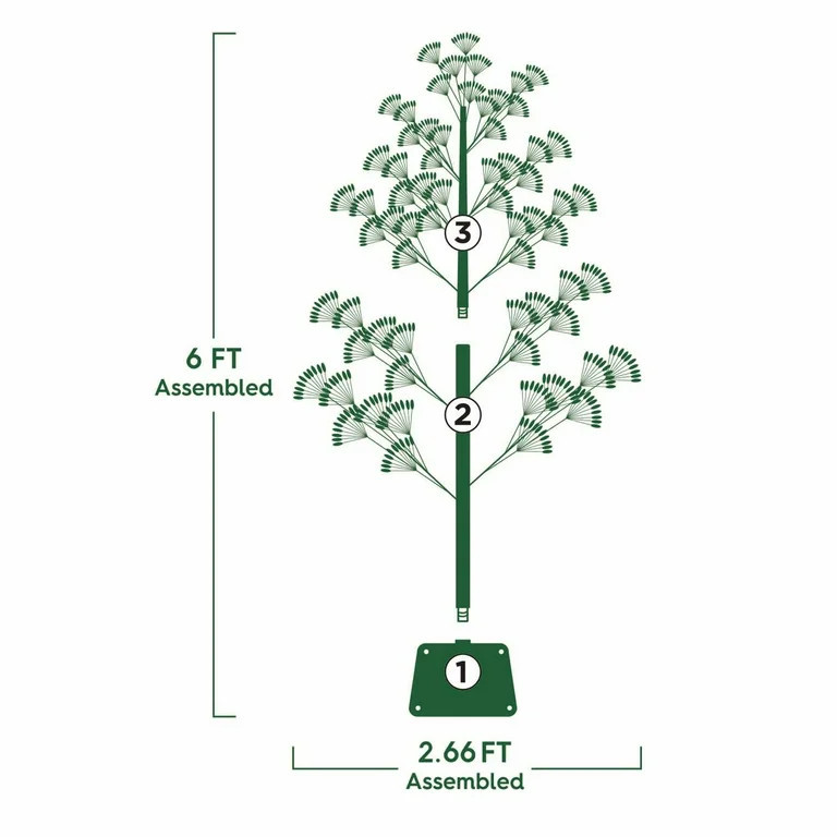 6' Pre-Lit Starburst Gold Artificial Christmas Tree with 800 Warm White Twinkling LED Lights, by ... | Walmart (US)