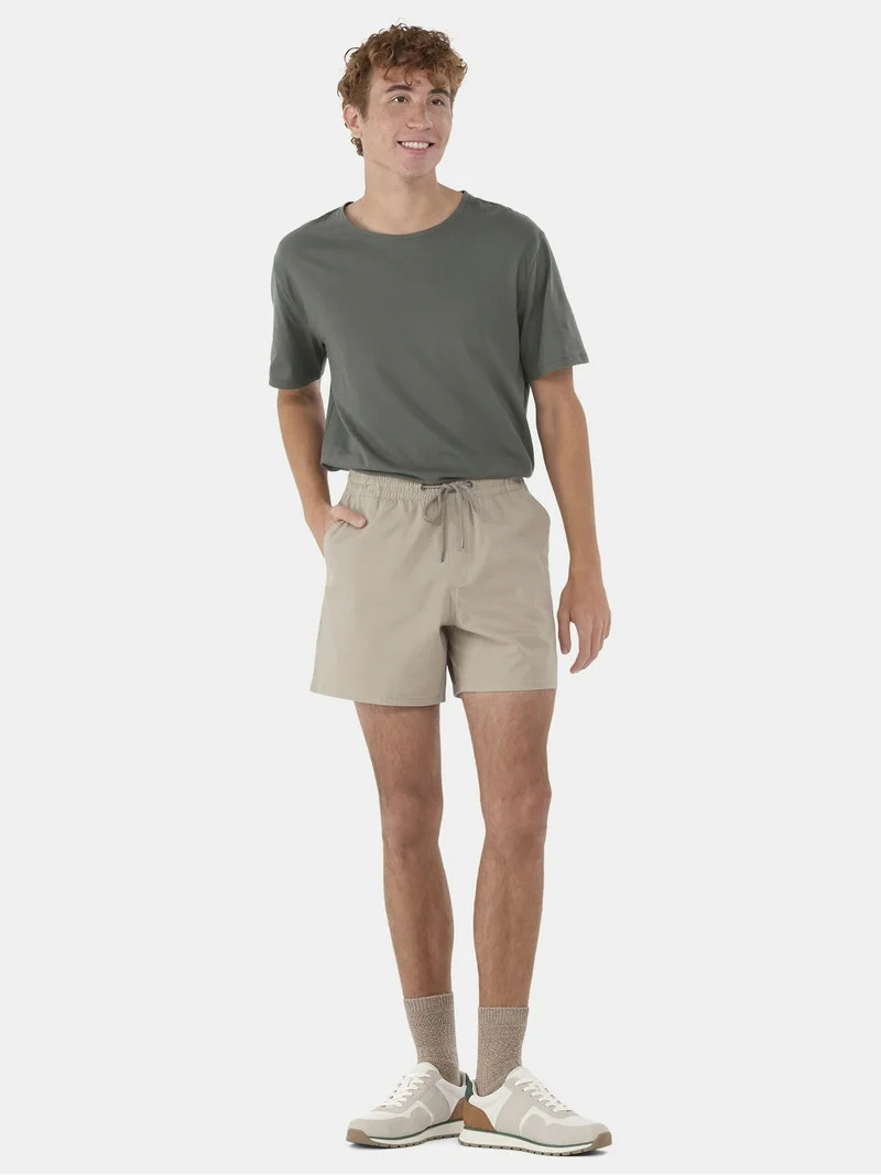 No Boundaries Men's & Big Men's Cotton Twill 6" Shorts, Sizes XS-5XL | Walmart (US)