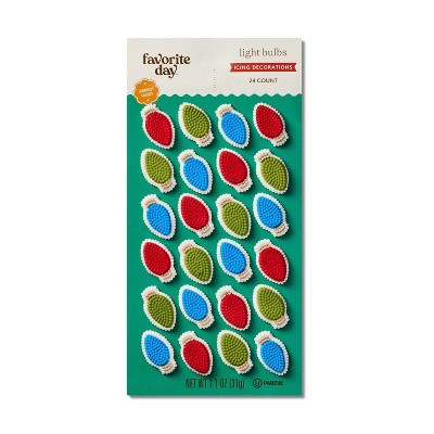 Holiday Light Bulbs Icing Decorations - 24ct/1.1oz - Favorite Day™ | Target