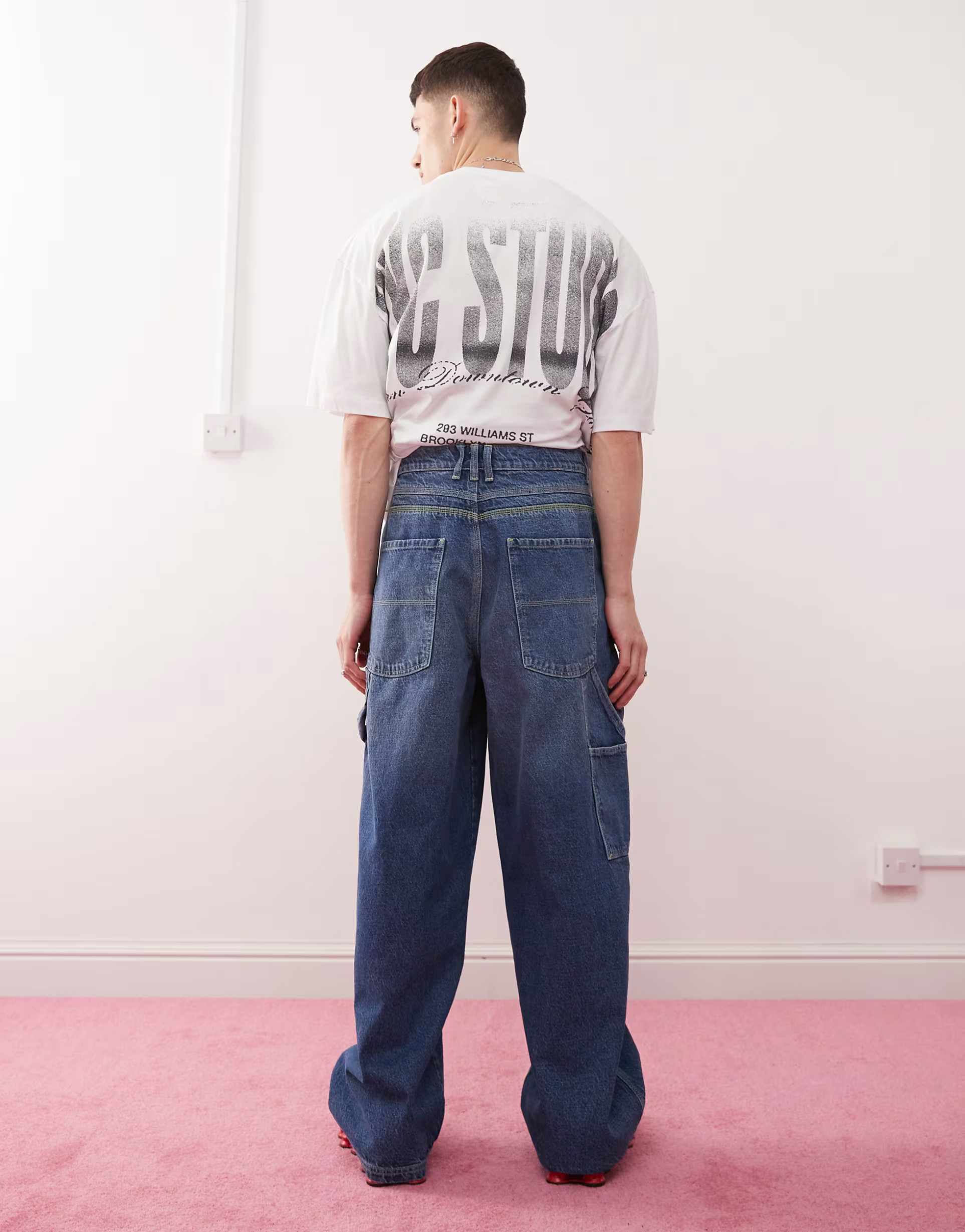 COLLUSION X008 Unisex skater jeans in mid wash | ASOS (Global)