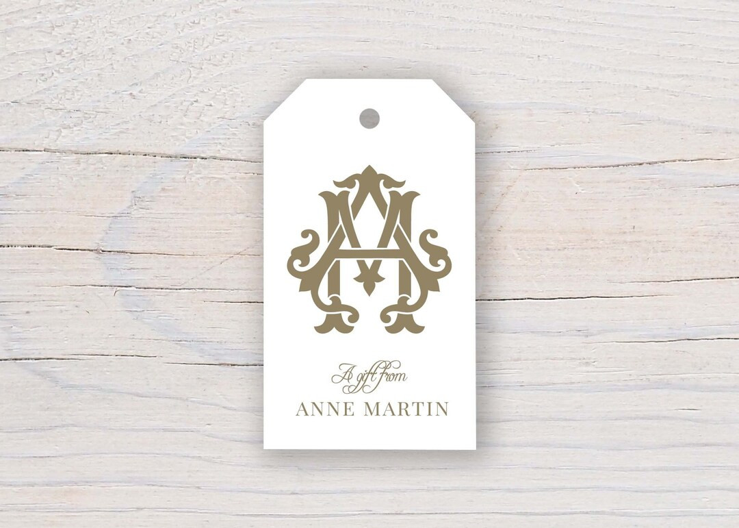 2 X 3.5 Inch Personalized Interlocking Monogram Gift Tags Custom Gift Tags Colorful Family Gift T... | Etsy (US)