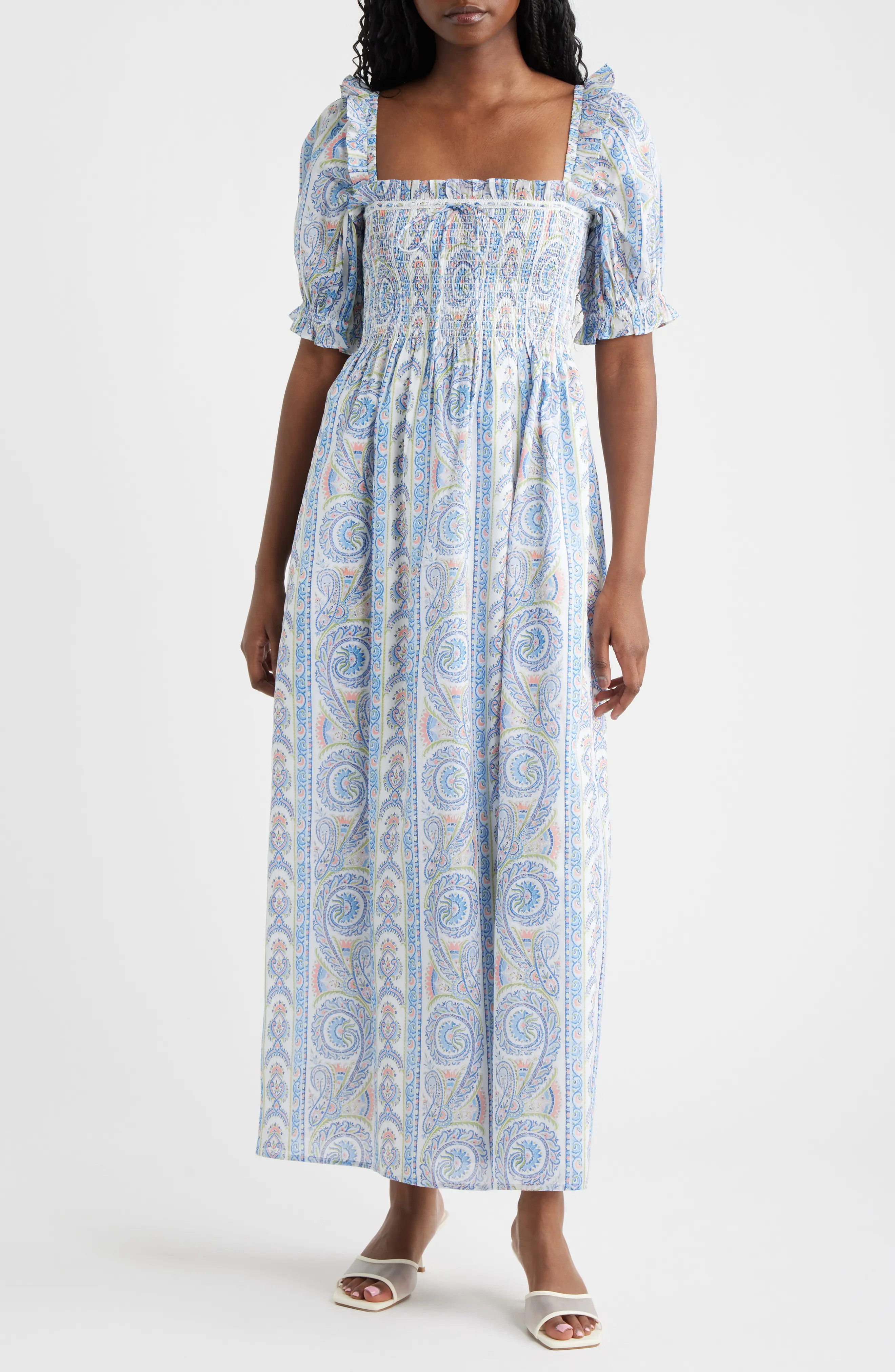 Hill House Home The Scarlett Paisley Nap Midi Dress (Women) | Nordstrom | Nordstrom