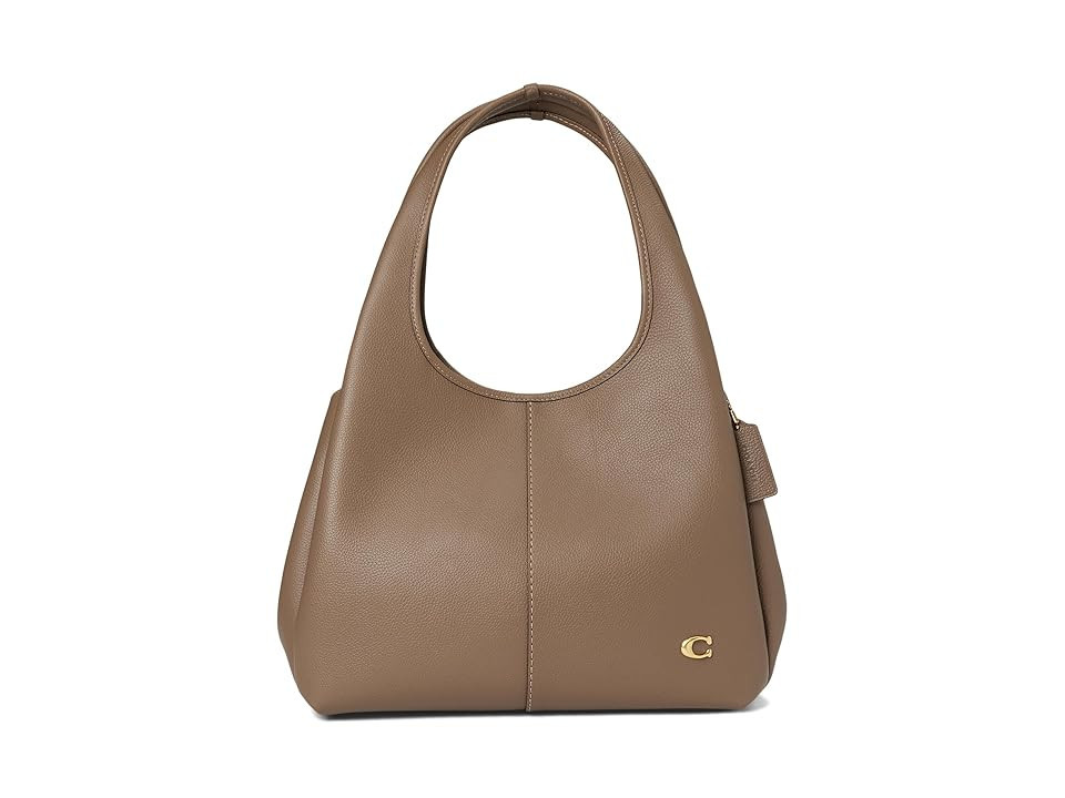 COACH Polished Pebble Leather Lana Shoulder Bag Women's Handbags Dark Stone | Zappos
