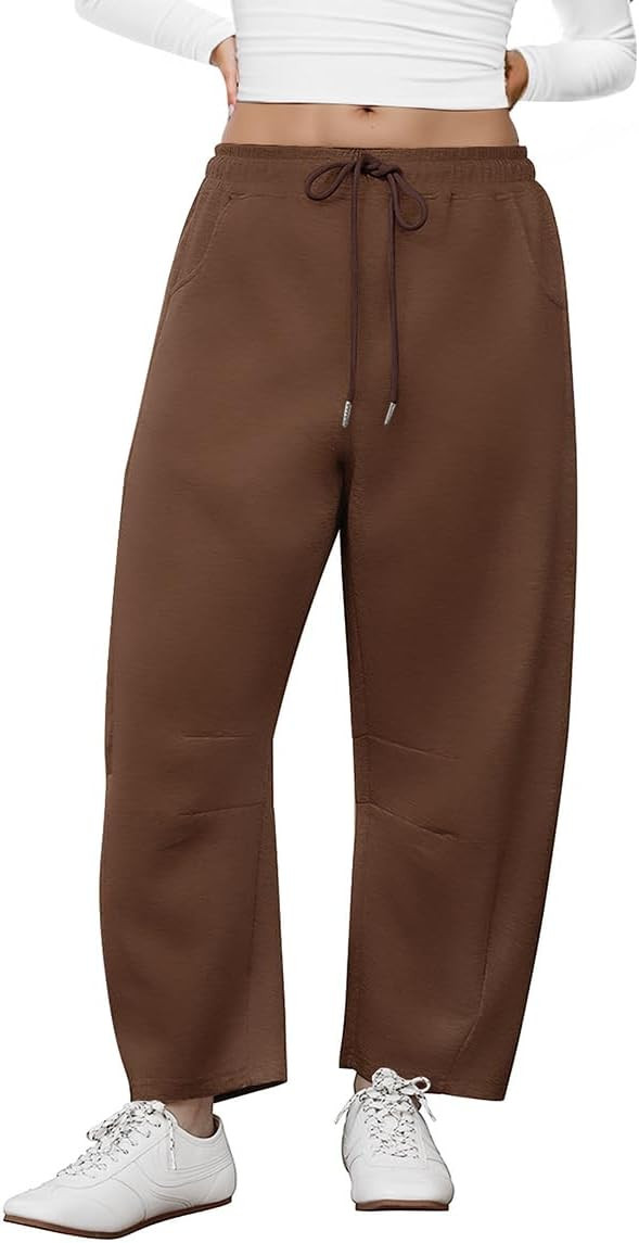 RITERA Plus Size Pants for Curvy Women Barrel Legs Sweatpants Drawstring Wide Leg Pants Lounge Tr... | Amazon (US)