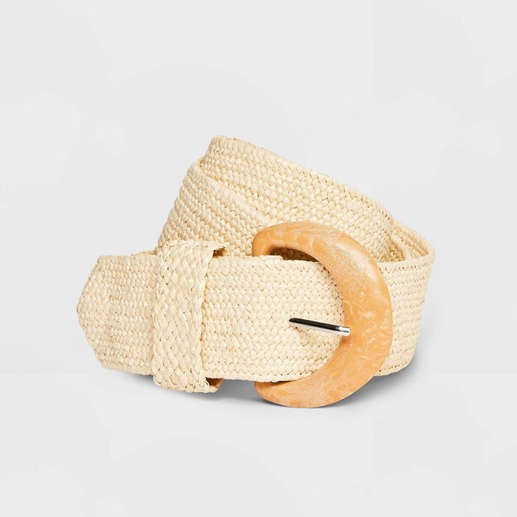 Women's Woven Buckle Belt - Universal Thread™ Tan | Target