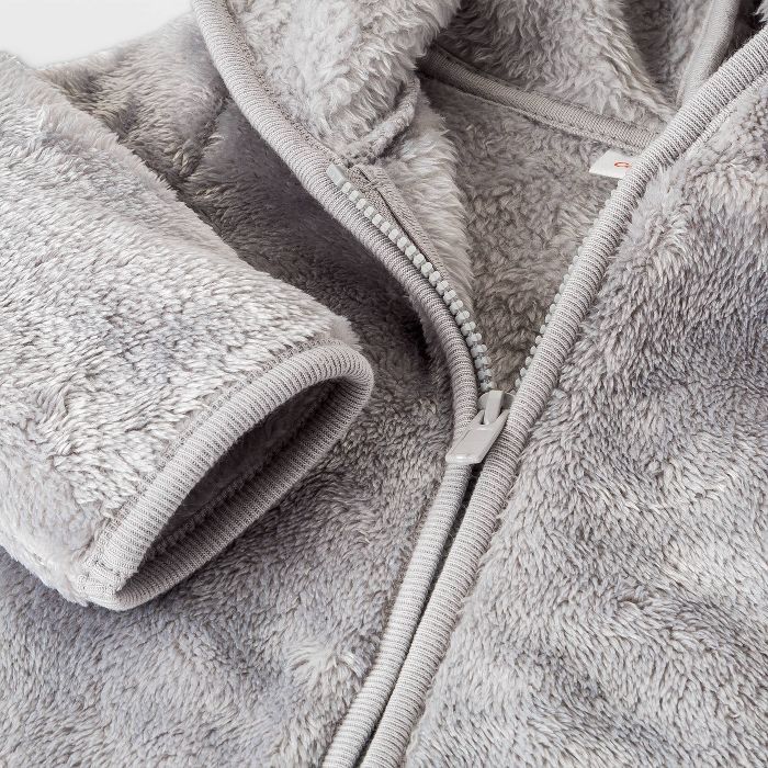 Baby Boys' Ear Sherpa Fleece Hoodie - Cat & Jack™ Gray | Target