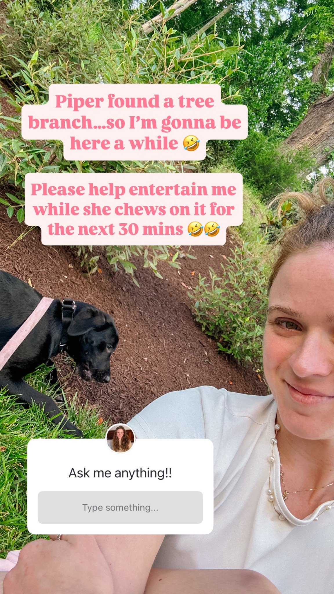 Answering any & all questions on my insta stories while Piper chews on a stick 🤣🤣

#LTKPets