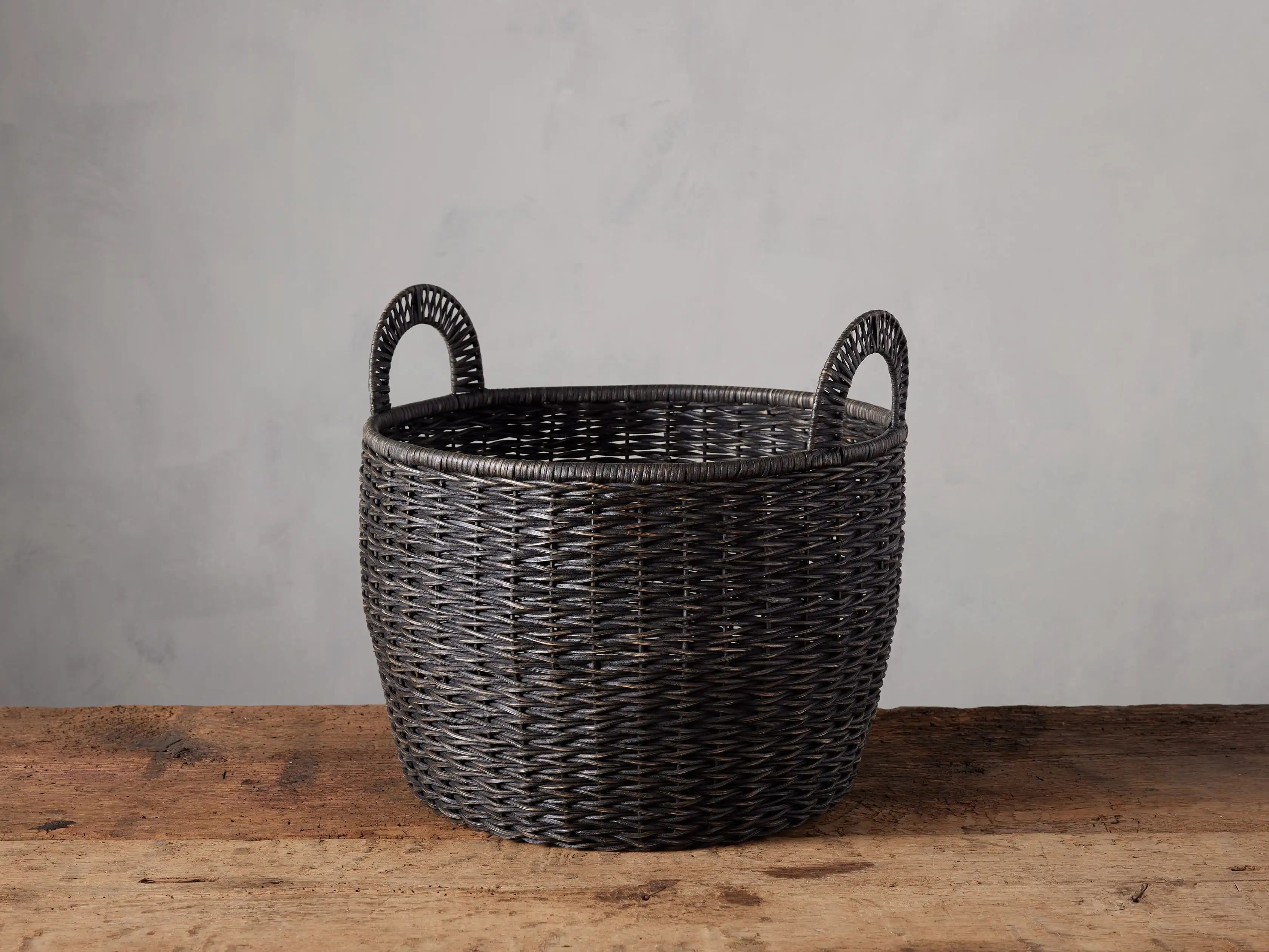 Entry Round Basket in Dark Finish | Arhaus