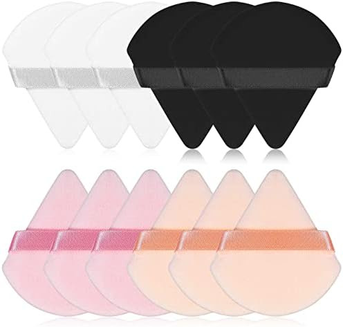 12 Pieces Soft Powder Puff Face Triangle Makeup Puff Shape Setting Powder Puff Eyes Body Powder M... | Amazon (US)